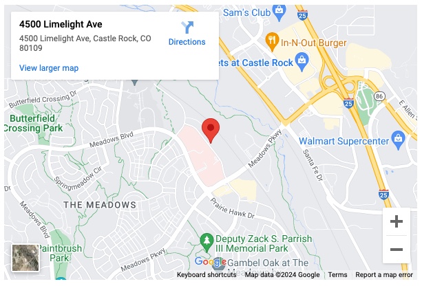 Map of ACC Sturm Collaboration Campus at Castle Rock location (4500 Limelight Ave, Castle Rock, CO 80109)